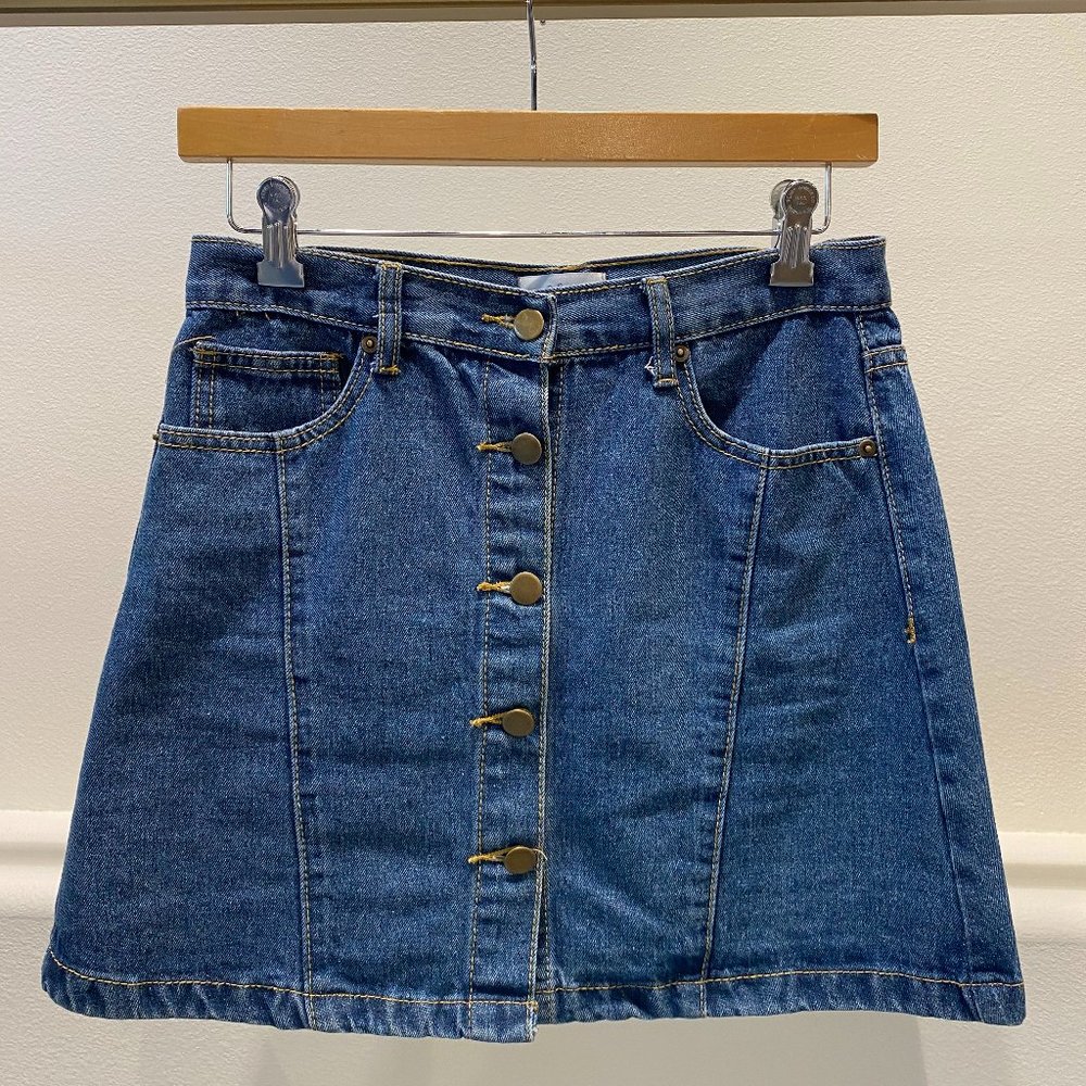 Denim Button Skirt